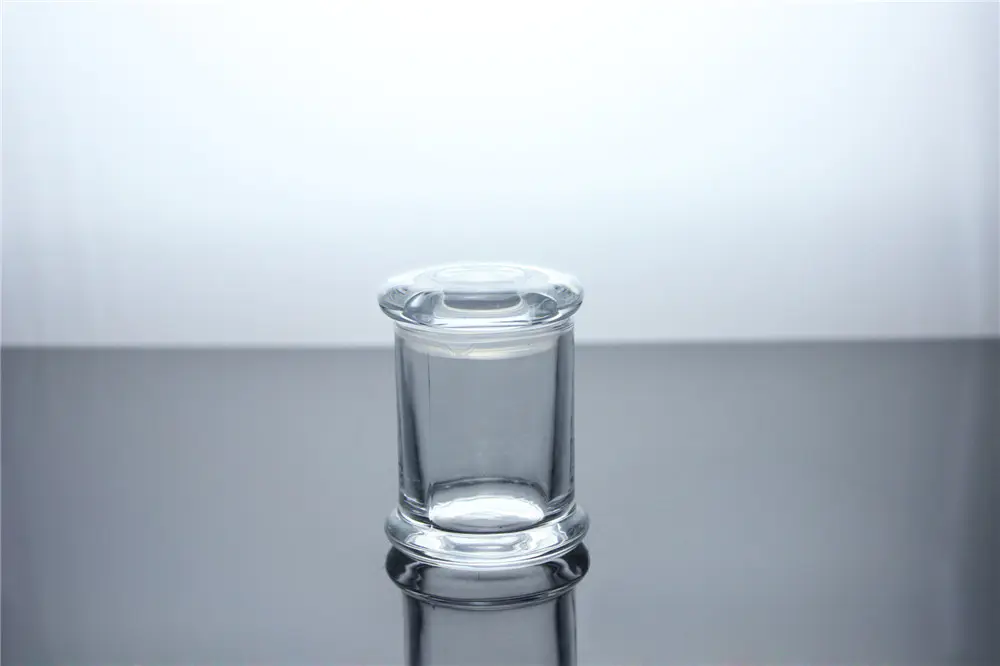 Top sale 2oz Clear Cylinder Small Base Danube Candle Jar With Flat Lid