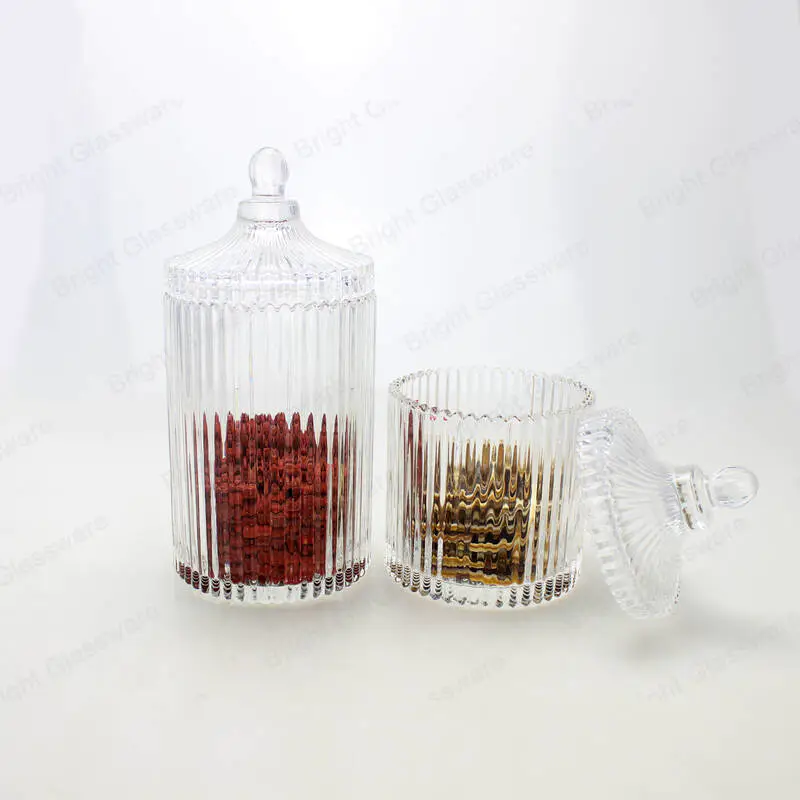 Elegant Crystal Design Decorative Weddings Glass Candy Storage Jar