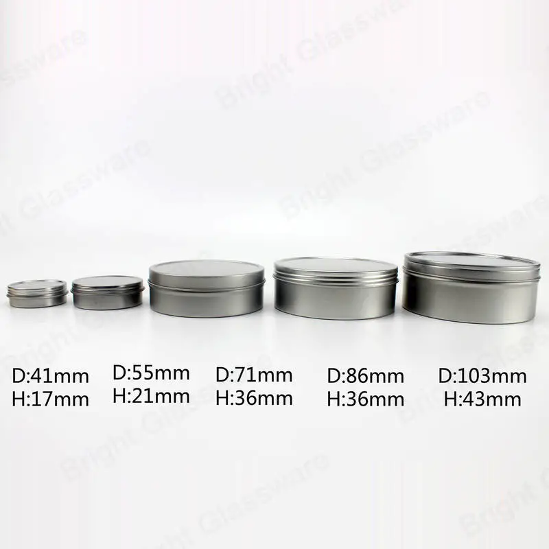 Round mini silver candle tin boxes candle tins jar