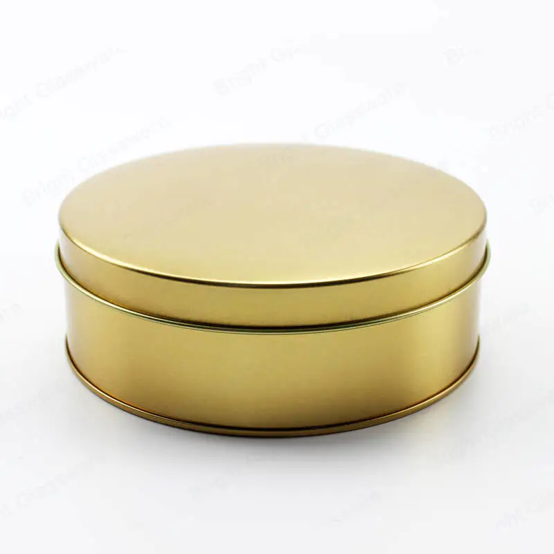 Food Grade Gold/Rose Gold Round Metal Tin Round Can for Tea/ Snacks Gift Packaging Box 