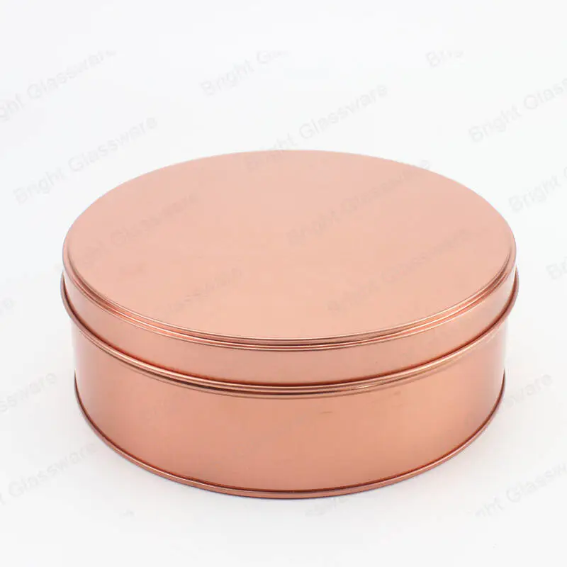 Food Grade Gold/Rose Gold Round Metal Tin Round Can for Tea/ Snacks Gift Packaging Box 