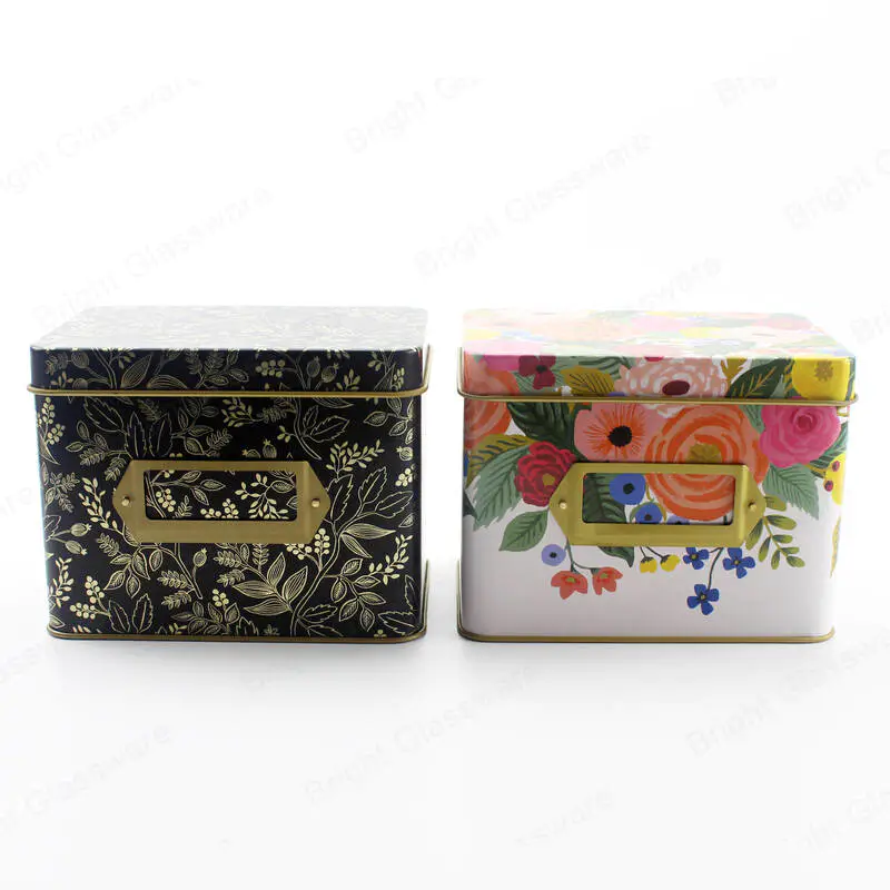 custom printed square metal tin can packaging for food