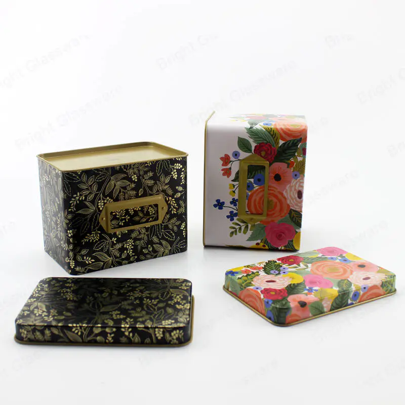 custom printed square metal tin can packaging for food