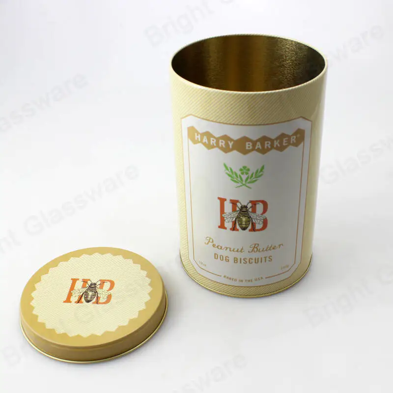 empty cylinder gold tin box for tomato paste, canned fruit, coffee bean,metal tin cans for food packaging