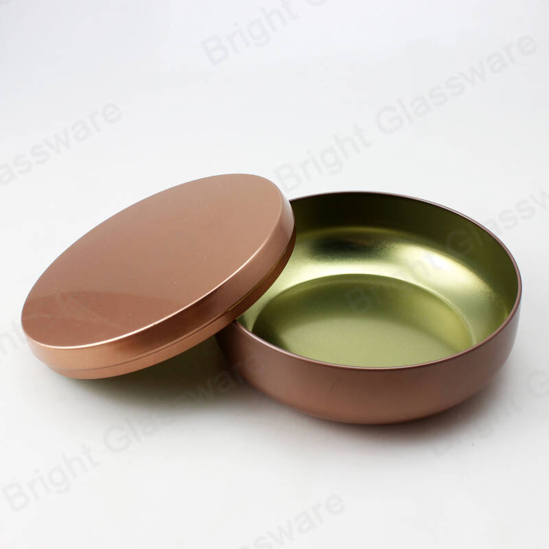 Round silver rose gold candle tins jar tin candle containers for home decoration