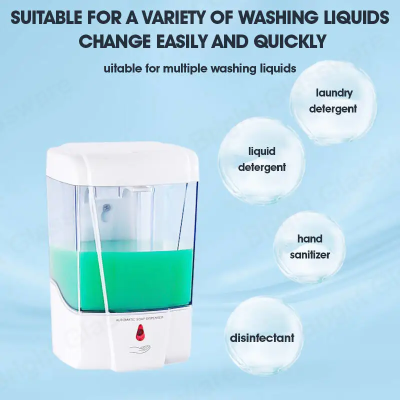 ABS plastic hand free touchless automatic liquid soap dispenser