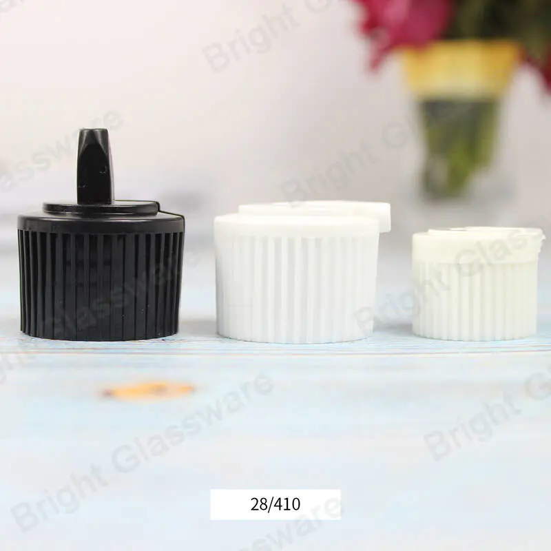 Wholesale 28/410 screw cap plastic white/black flip top cap