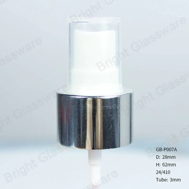 cosmetic perfume spray pump 24/410 aluminum silver mist sprayer