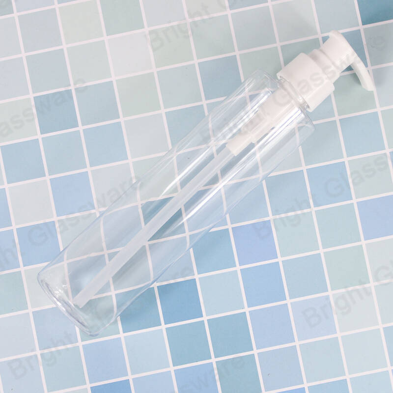 240ml plat épaule bouteilles vides désinfectant pour les mains distributeur en plastique pompe bouteille