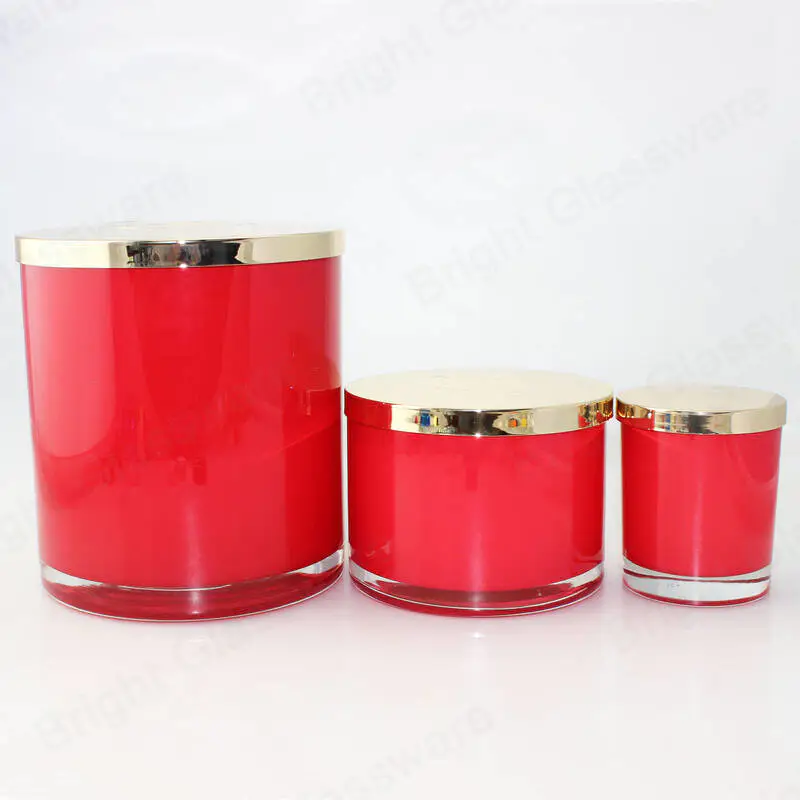 Classic cylindrical recycled empty large round candle  Glass Jars Tumblers for 3 wicks candle making