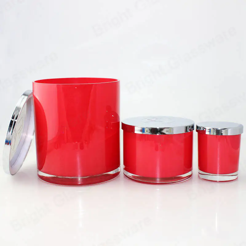 Classic cylindrical recycled empty large round candle  Glass Jars Tumblers for 3 wicks candle making
