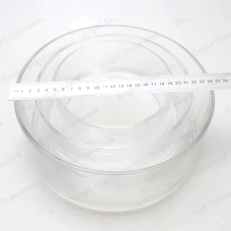прозрачный круглый разного размера стеклянный обетный подсвечник большой подсвечник огромный стеклянный свечной банк