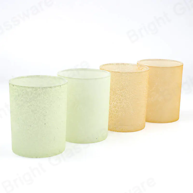 New design frosted 8 oz empty luxury candle glass jar holder with metal lids and gift packing box