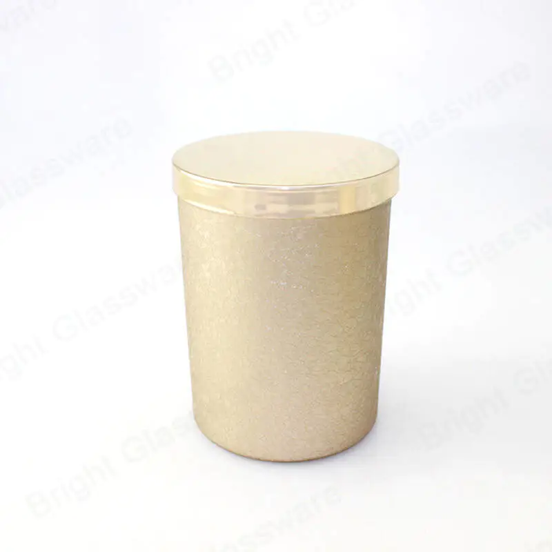  wholesale Luxury gold candle vessel jar with metal lid empty soy wax candle jar
