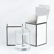 Large Oxford Candle Packaging Boxes No Window White & Black Edge For Soy Wax Candle Packaging
