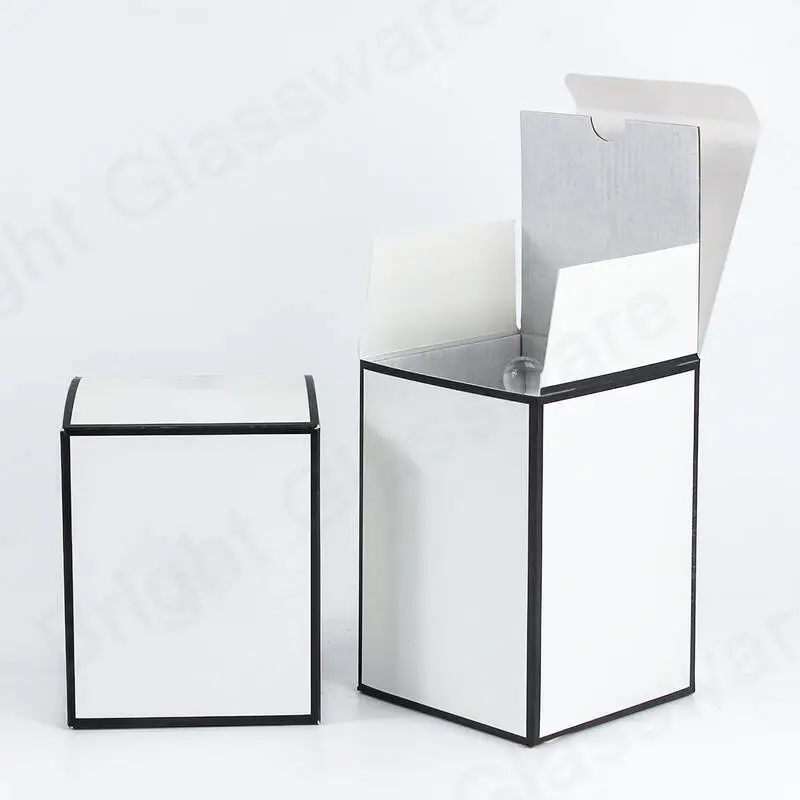 Большие Оксфордские коробки для упаковки свечей Без окна Белый и черный край для упаковки свечей из соего воска