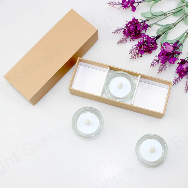 Hot sale religious mini candle jars clear tea light glass candle holders for wedding decoration centerpieces