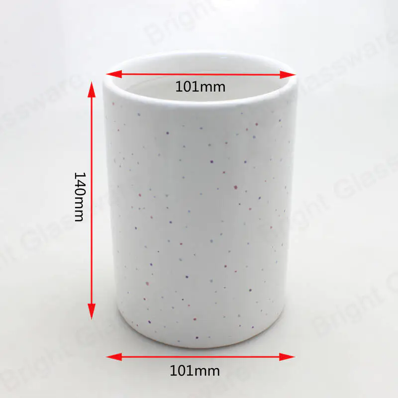 Wholesale new product round white ceramic candle container jar for scented candle