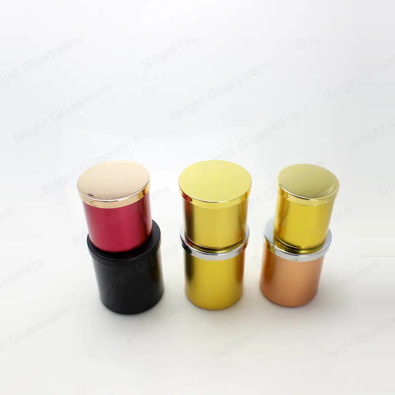 Custom Logo Colored Aluminum Candle Cup Jar For Candle Making With Metal Lids In Shenzhen
