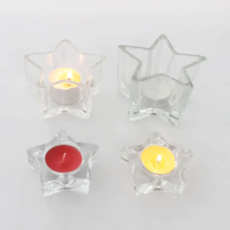 wedding centerpieces clear mini crystal tealight votive star shape candle holder glass 