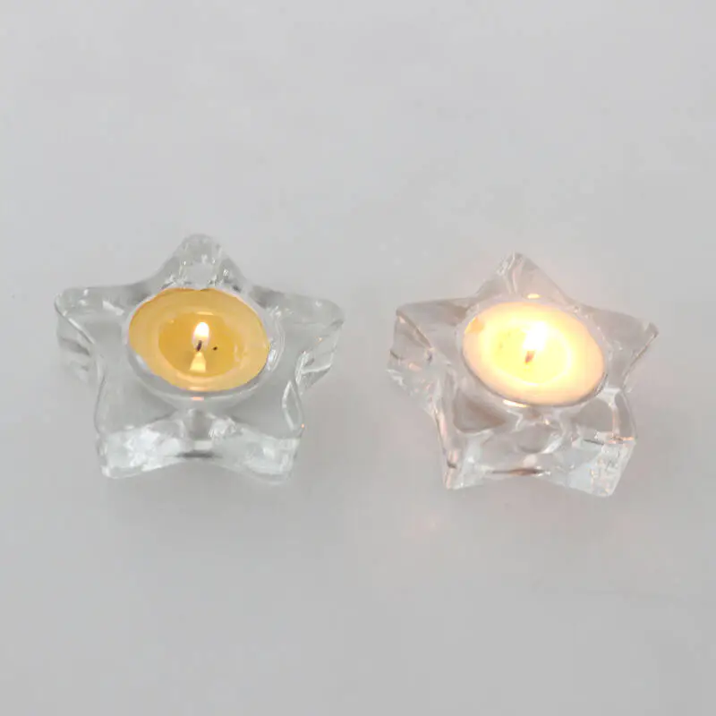 wedding centerpieces clear mini crystal tealight votive star shape candle holder glass 