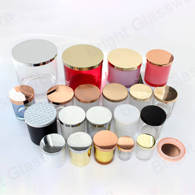 wholesale all size rose gold silver black aluminum candle lids metal for glass candle jar