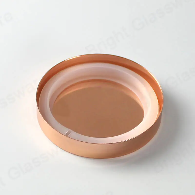 factory direct custom size rose gold copper metal lids for jars metal candle lid for sale 