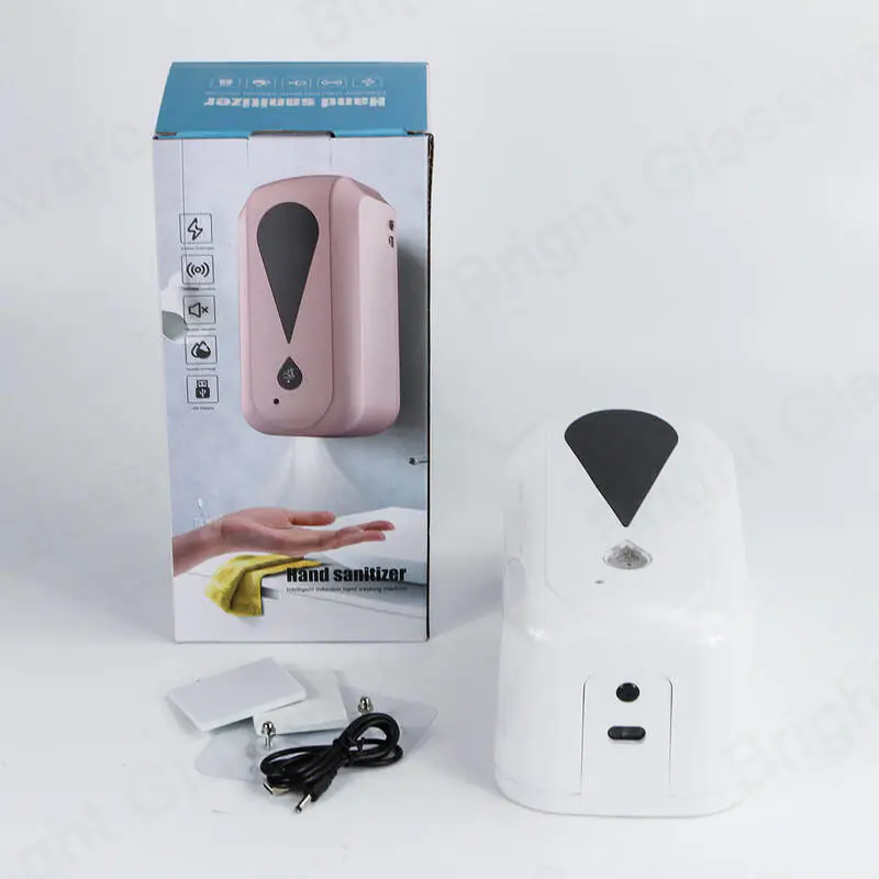 white/pink plastic hand sanitizer dispenser, kitchen electric soap dispenser, toilet sanitizer dispenser