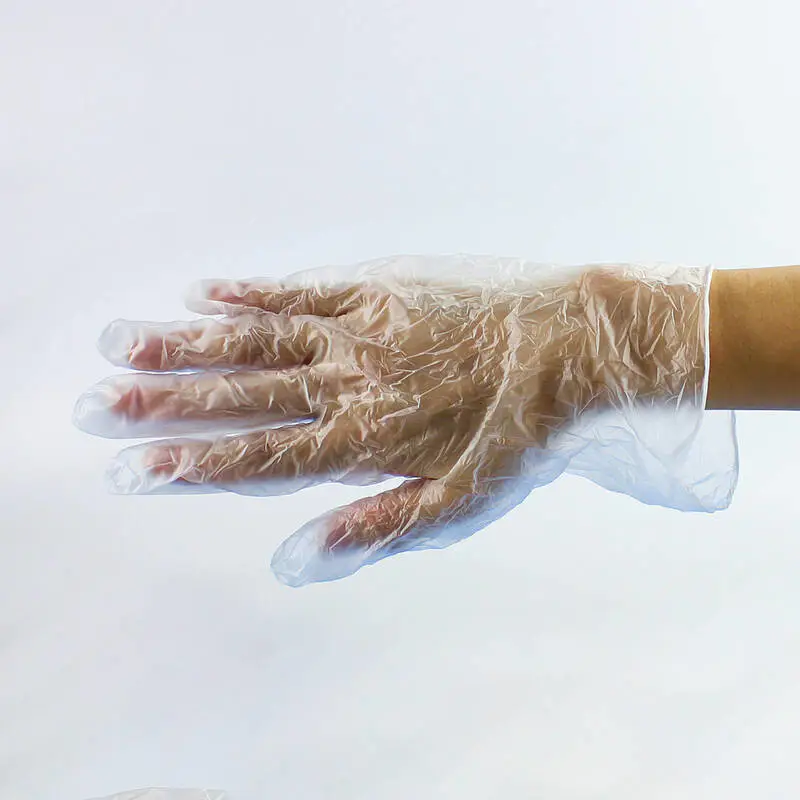 在庫の粉の自由な青/白いPVC /ニトリル/ラテックス/ゴムは安全保護使い捨てビニール手袋を調べます