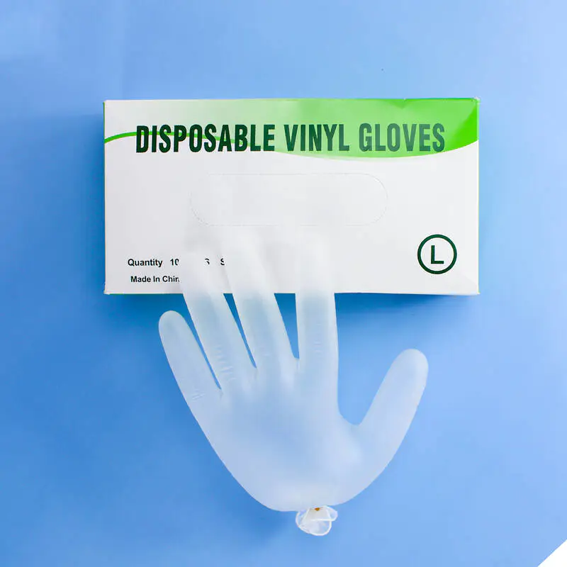 In stock powder free blue/white PVC/nitrile/latex/rubber examine safety protective disposable vinyl gloves