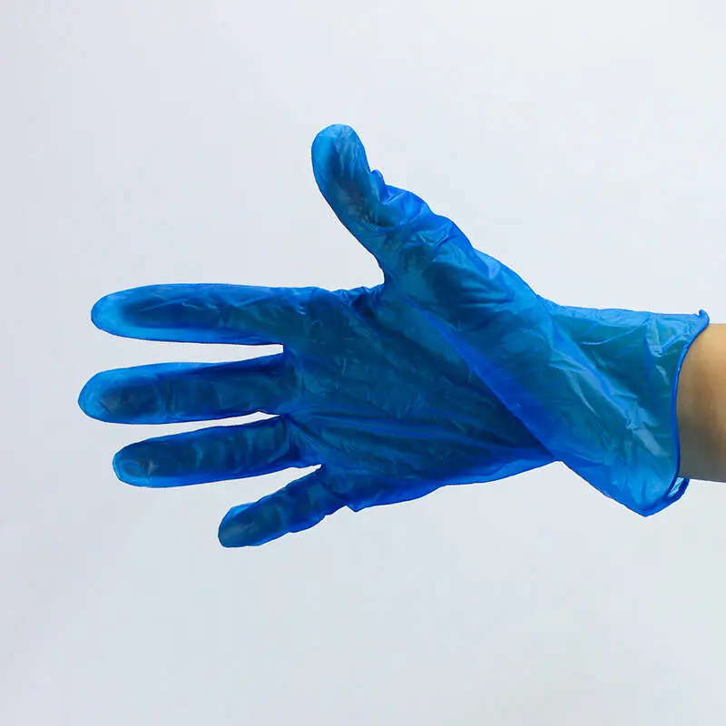En stock sans poudre PVC / nitrile / latex / caoutchouc bleu / blanc examiner les gants de protection de sécurité en vinyle jetables