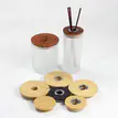Custom natural wood cap essential oil reed wooden diffuser lid with ring and hole for home use