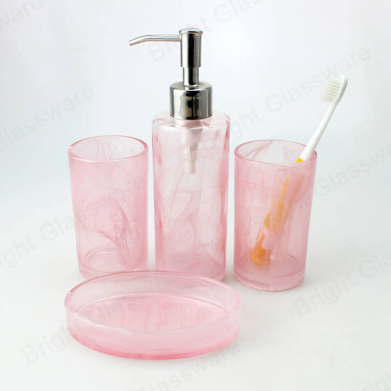 fancy 3Piece pink bathroom accessories sets lotion