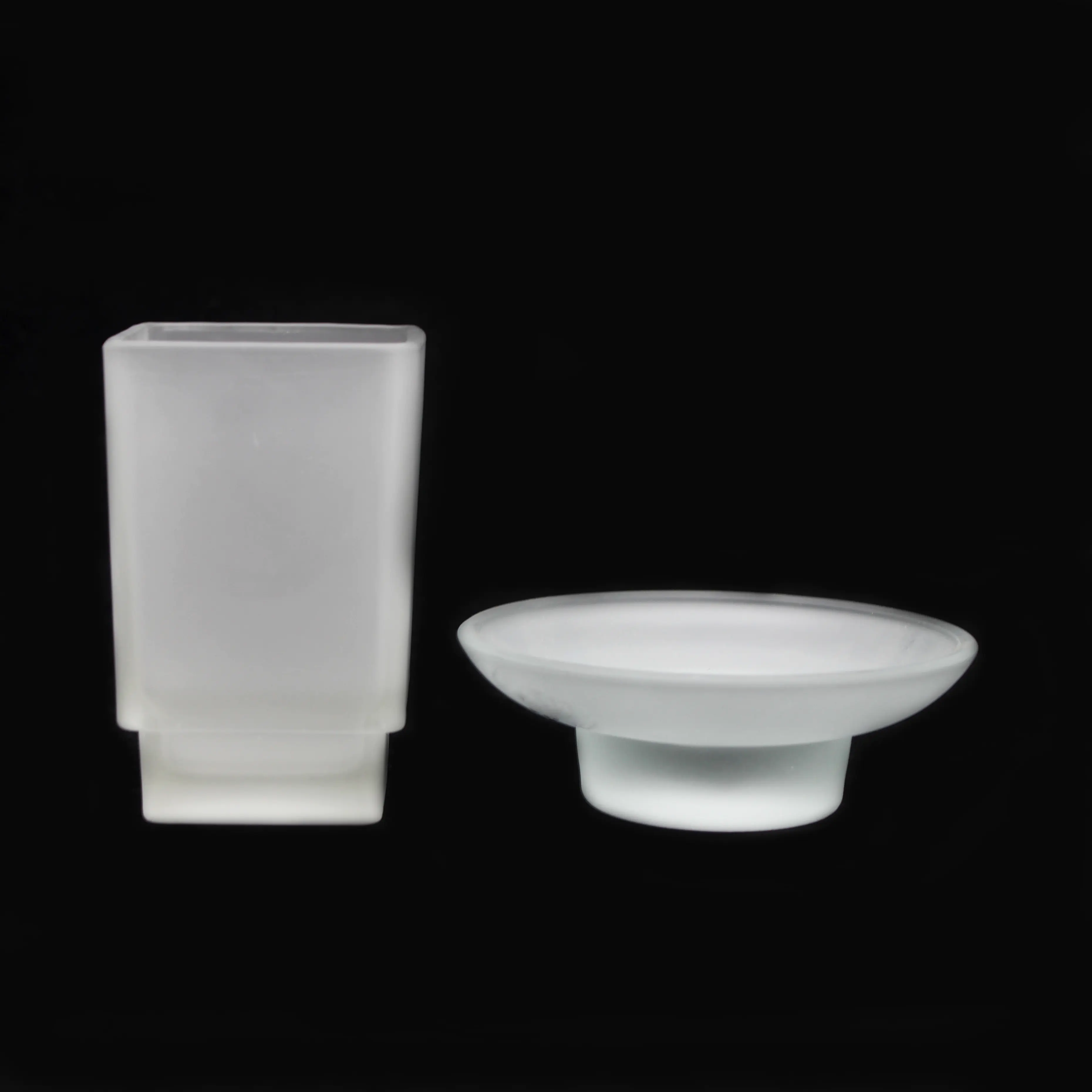 home hotel cheap bathroom accessories sets frosted glass soap dish holder