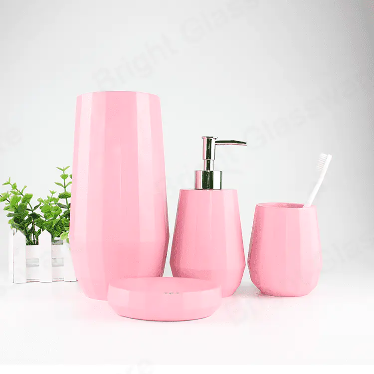  eco-friendly grey/pink concrete colorful bathroom accessories for home or hotel