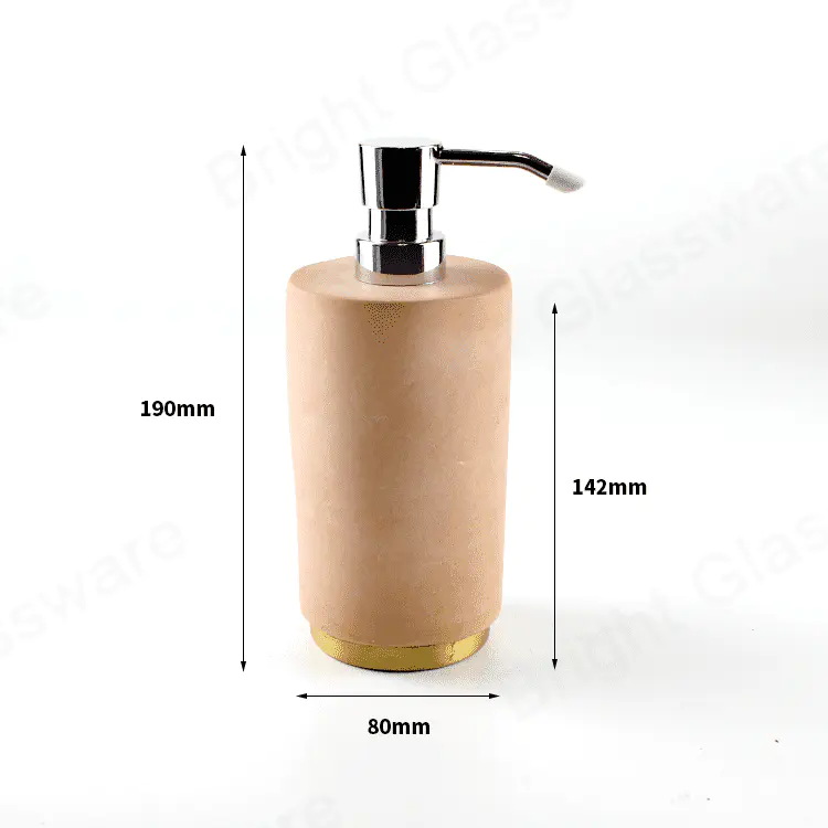 modern 6 pieces cement bathroom accessories kit soap dish toothbrush holder tray shower gel bottle concrete 