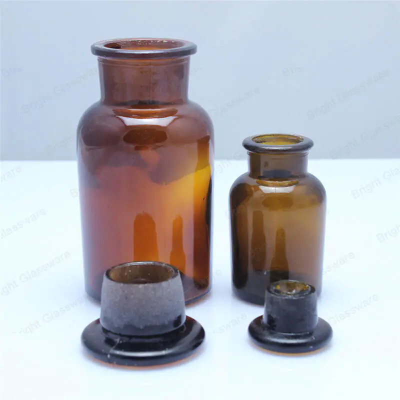卸売 ガラスの黙示録薬学のボトル広い口琥珀色の試薬のボトル