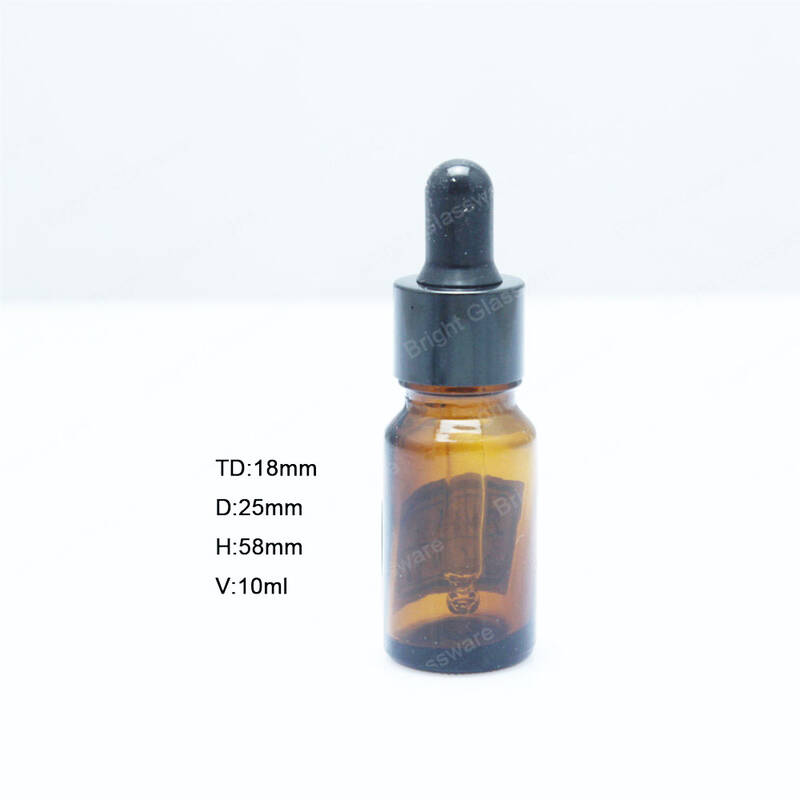  boston round oil essential aromatherapy perfume container Liquid pipette bottle 10ml amber dropper bottles