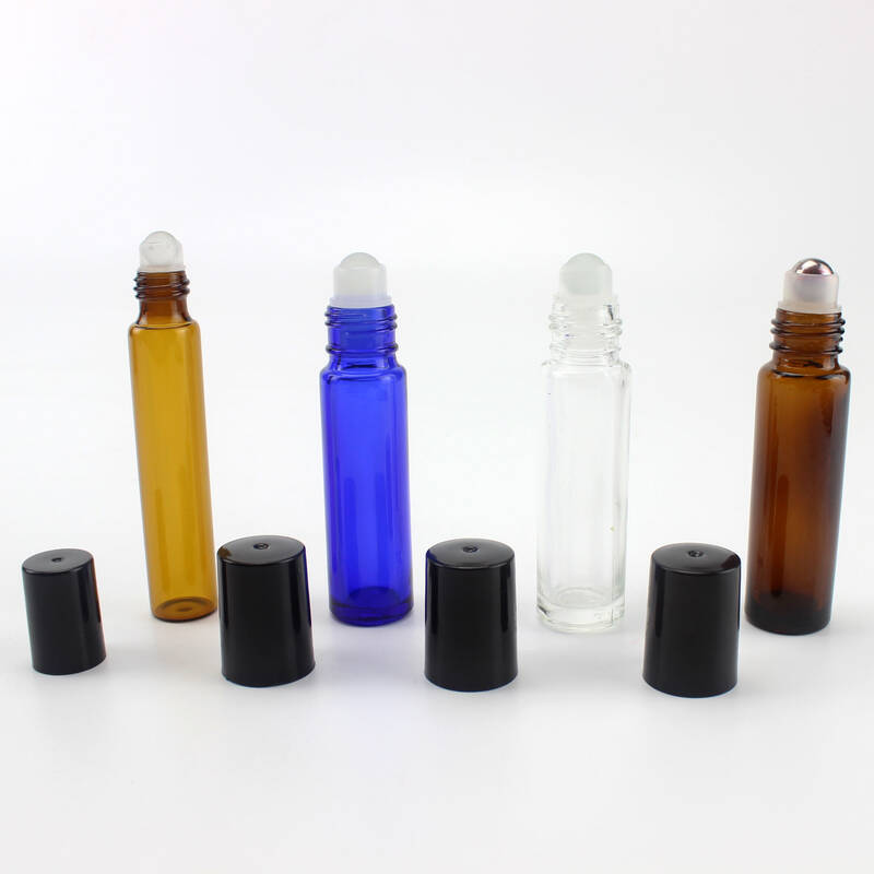 colorful glass essential oil roll-on bottles 10ml glass roller bottles with stainless steel roller balls wholesale