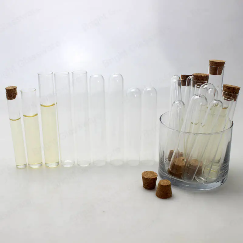 high temperature resistant Lab using round bottom glass test tubes with cork stoppers wholesale