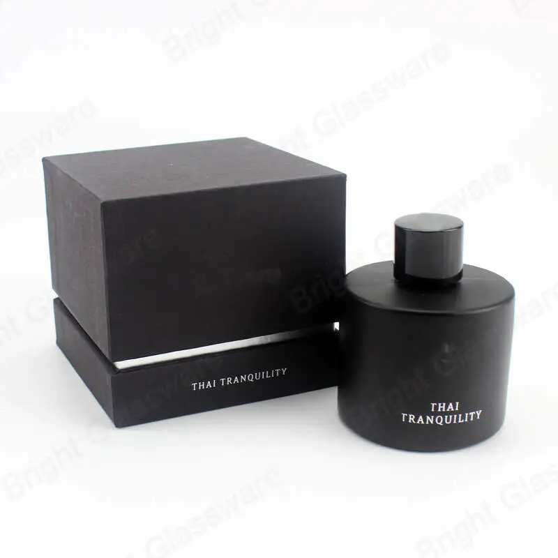 wholesale handmade cardboard glass aroma diffuser bottle packaging box black essential oil box for 30ml bottles 