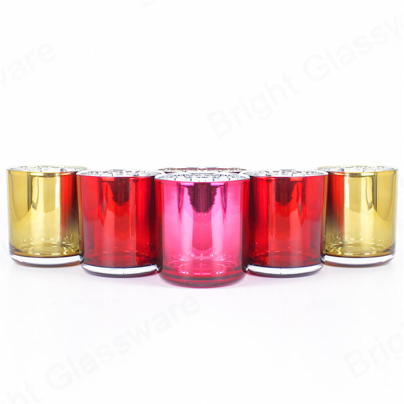 luxury colorful electroplated glass candle containers for candle making