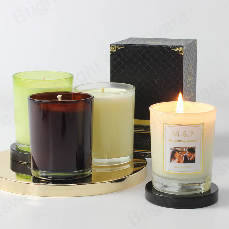 SCENTED CANDLES WITH DIFFERENT AROMA FRAGRANCE IN THE GLASS JARS