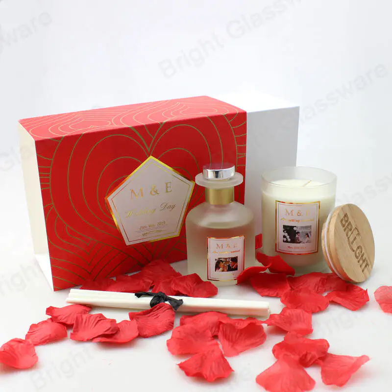 vente en gros Custom Custom Custom Home Fragranceed Candle Reed Diffuseur Set avec bâtonnets et boîte d’emballage