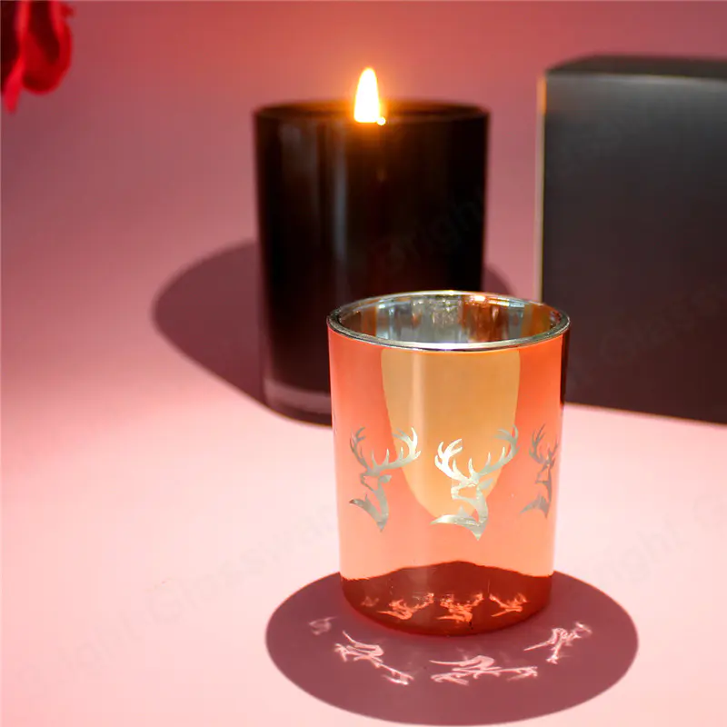Récipient de bougie de Noël en verre personnalisé Récipients de bougie de Noël avec logo laser