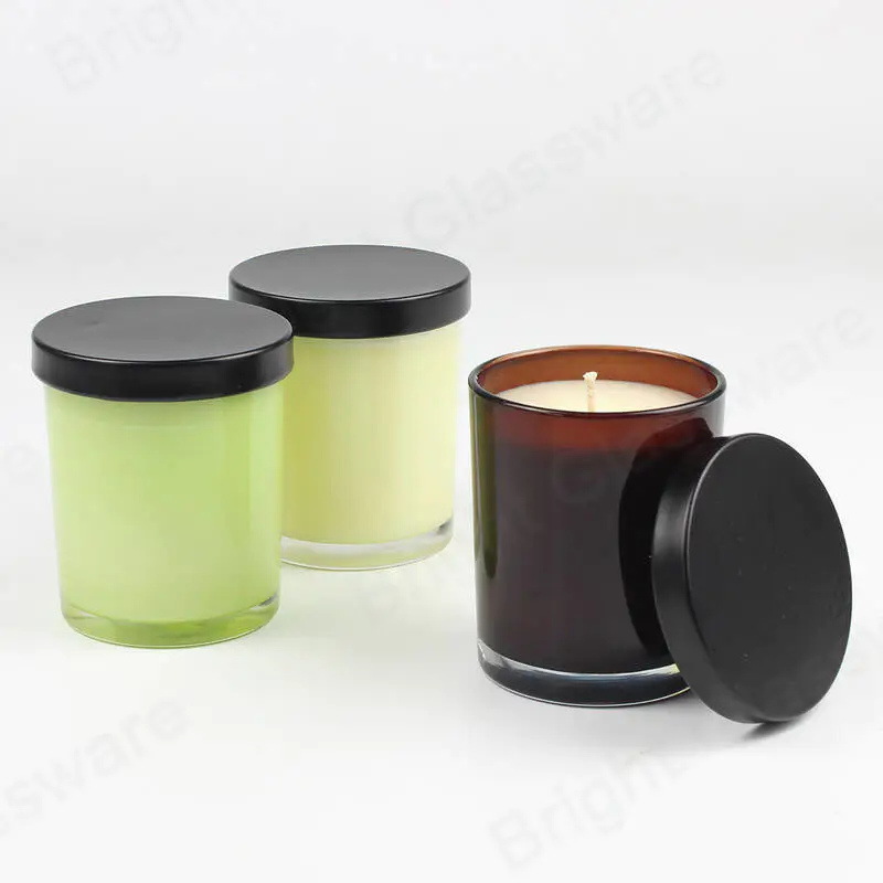 custom fragrance soy wax scented candle velas with metal lid 