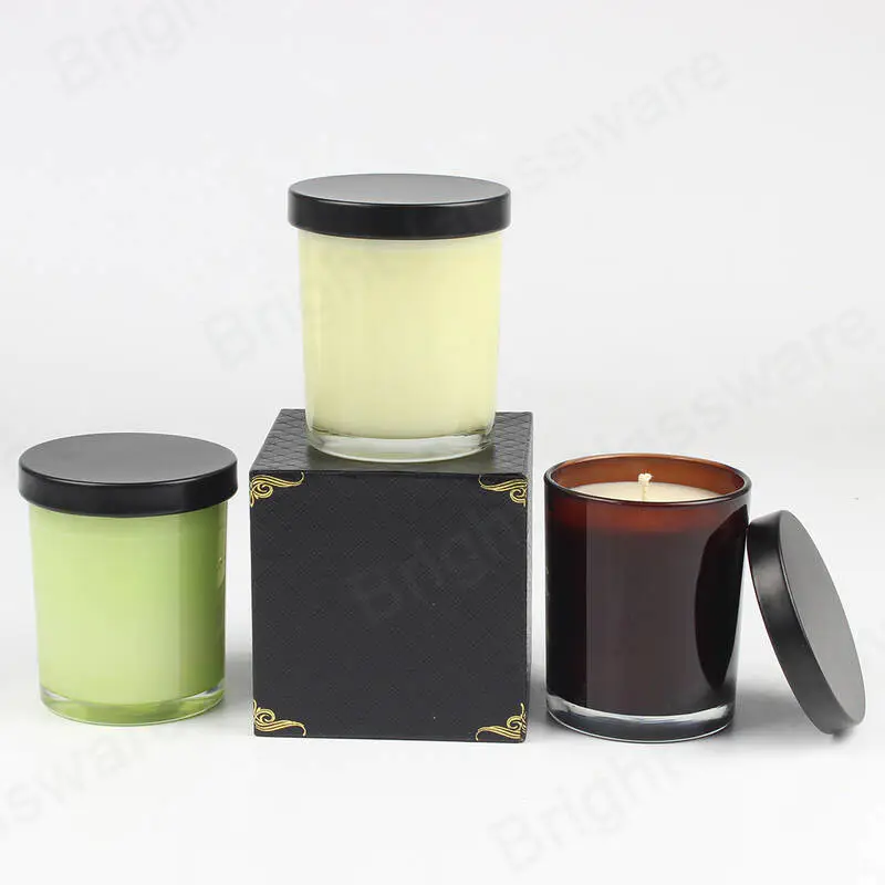 Fragancia personalizada cera de soja velas perfumadas con tapa de metal