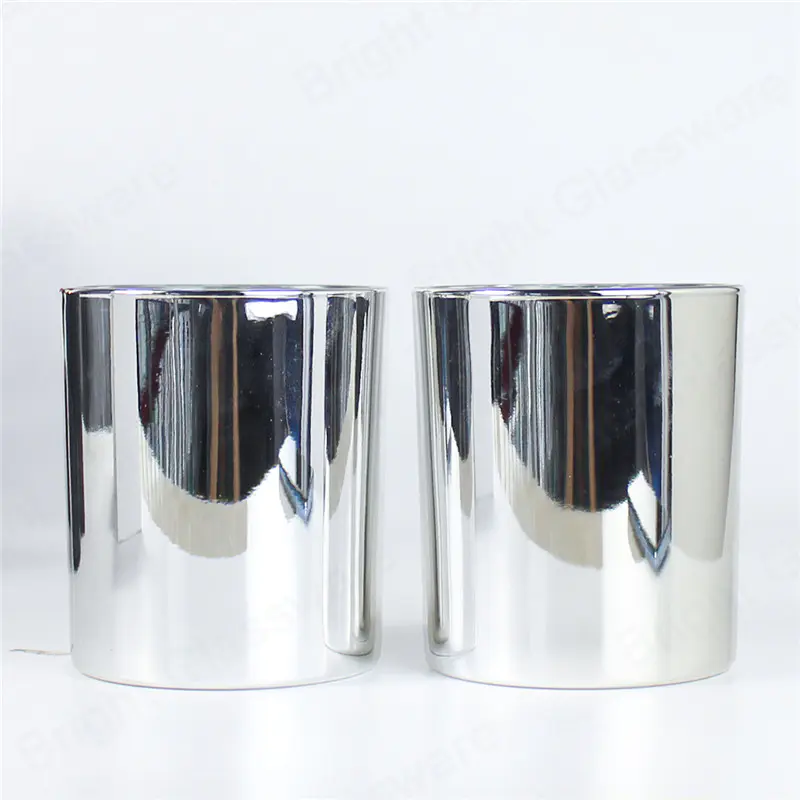 electroplated shiny silver candle jars wholesale for home decor