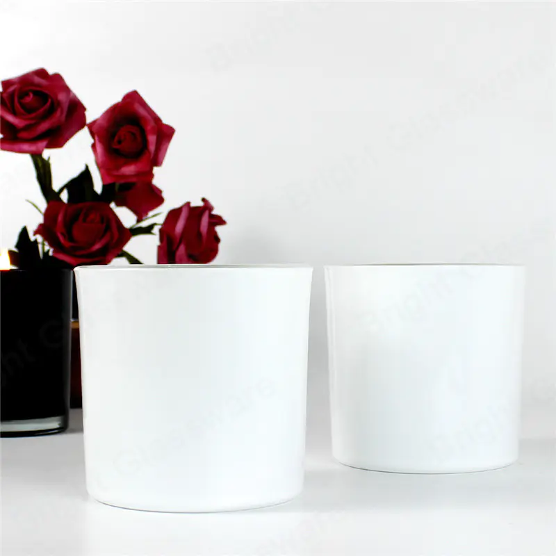 豪华顶级销售 14 盎司哑光白色蜡烛容器，用于批量制作大豆蜡烛