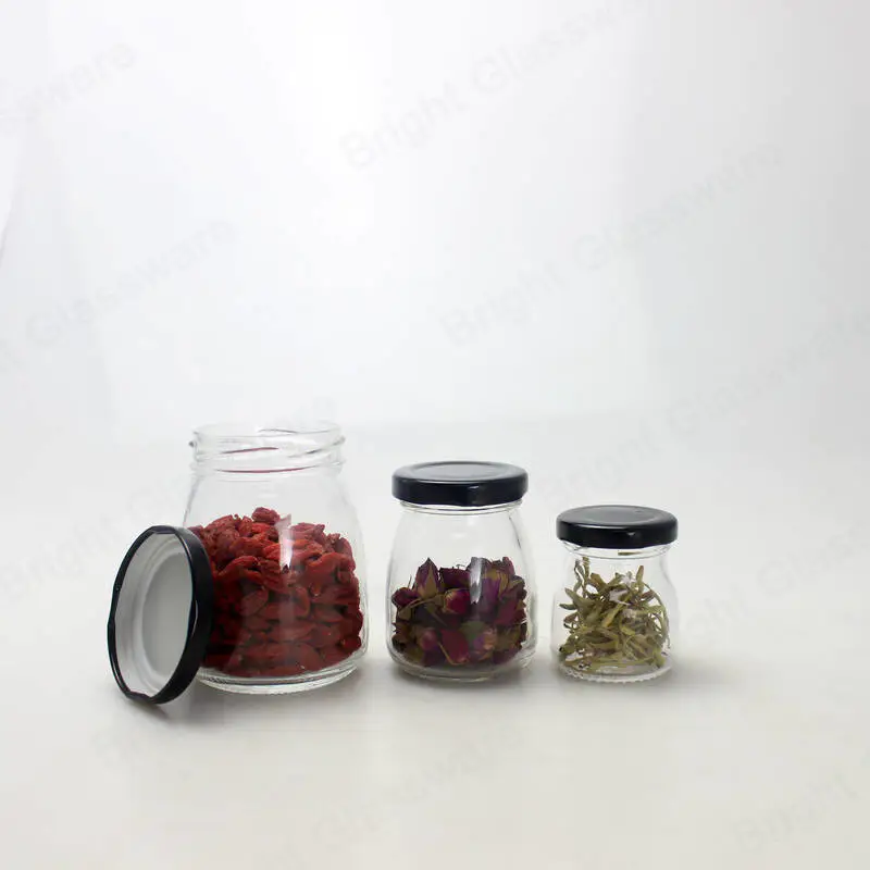 Contenants de stockage de yogourt de qualité alimentaire bocaux alimentaires en verre transparent avec couvercles en liège